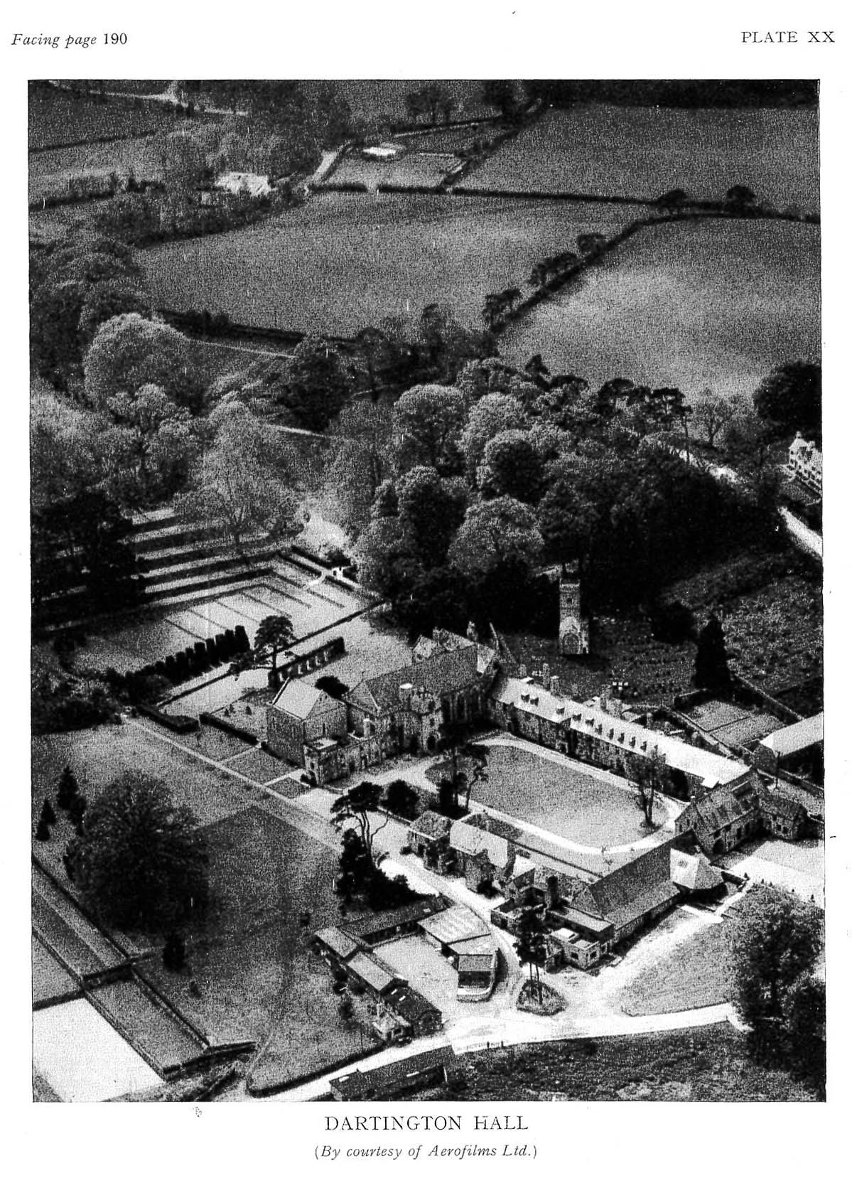 Aerial view of the Tiltyard, showing sharpened profiles on base, 1930s