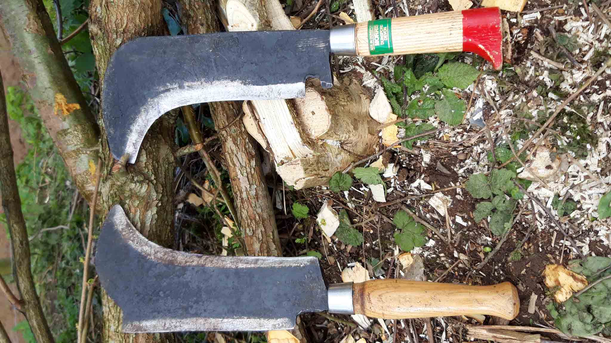 Tools used in hedge laying process. Credit: Vicky Churchhill