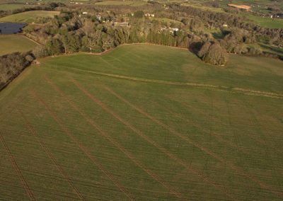 Aeriel shot of Dartinton agroforestry field in context of wider estate (credit Gifford Hooper)