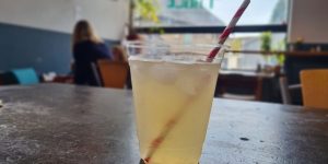 lemonade in a compostable glass